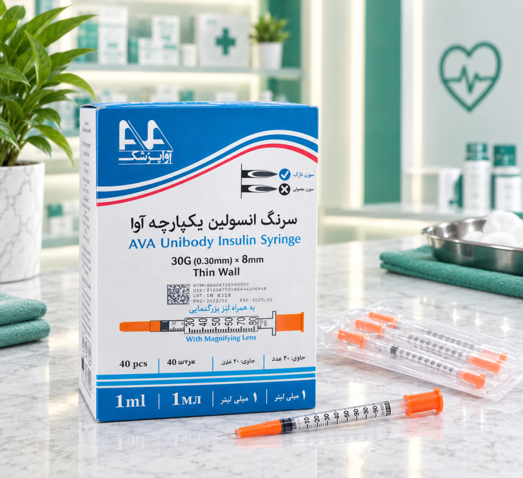سرنگ انسولین ۱ سی‌سی آوا